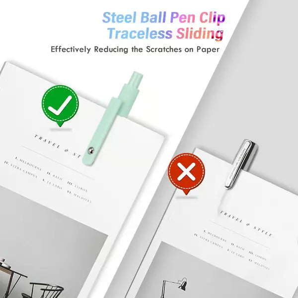 5 Pcs Gel Ink Pens, 0.7mm Medium Tip Black Ink Roller Ball Pens