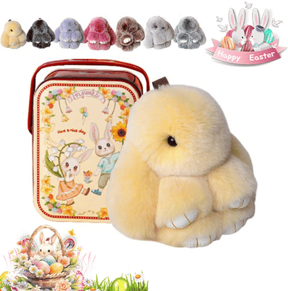 🐰Easter Cute Bunny Plush Keychain - Iron Box Gift Option, 🎁Easter Sweet Surprise