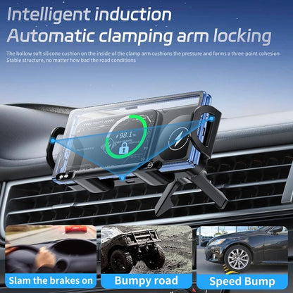 15W Wireless Charging Car Mount for Phones – 90° Rotation, Stable & Adjustable