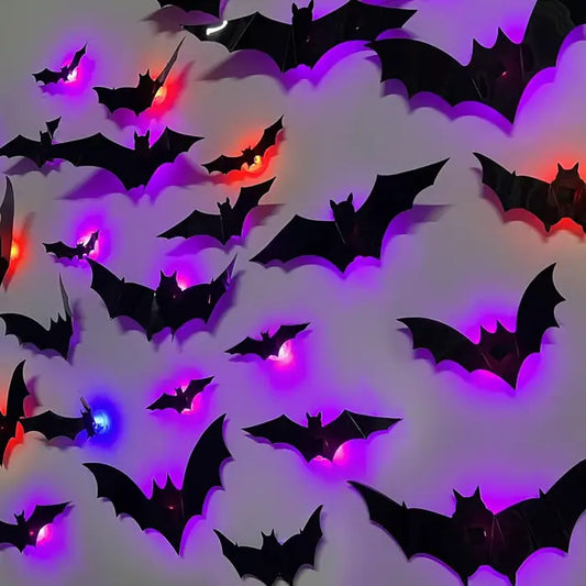 🎁🔥 3D Bat Light Design LED Decorations (contains three sizes: large, medium and small）