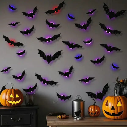 🎁🔥 3D Bat Light Design LED Decorations (contains three sizes: large, medium and small）