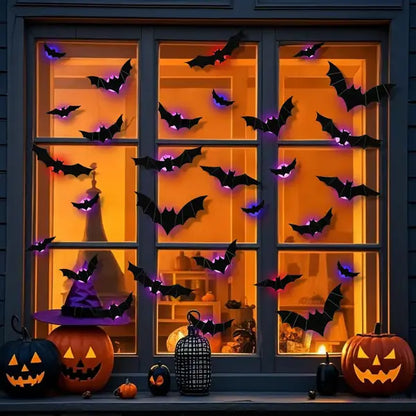 🎁🔥 3D Bat Light Design LED Decorations (contains three sizes: large, medium and small）