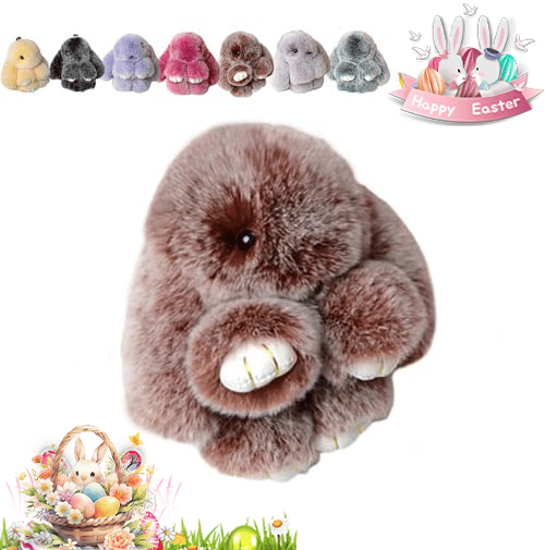 🐰Easter Cute Bunny Plush Keychain - Iron Box Gift Option, 🎁Easter Sweet Surprise