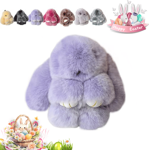🐰Easter Cute Bunny Plush Keychain - Iron Box Gift Option, 🎁Easter Sweet Surprise