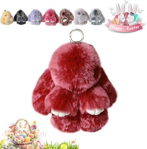🐰Easter Cute Bunny Plush Keychain - Iron Box Gift Option, 🎁Easter Sweet Surprise