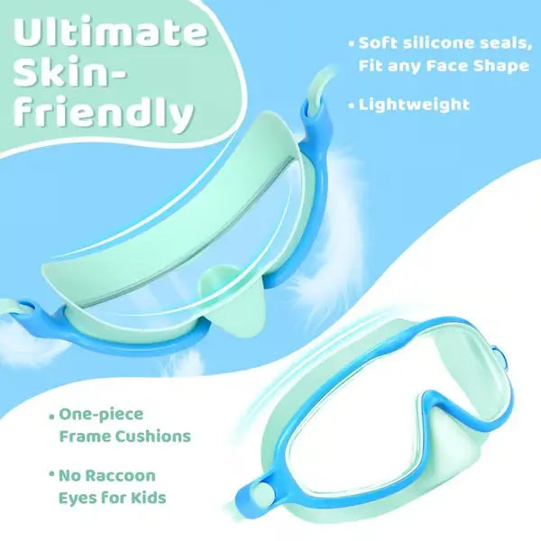 HD children's large frame waterproof and anti-fog swimming goggles