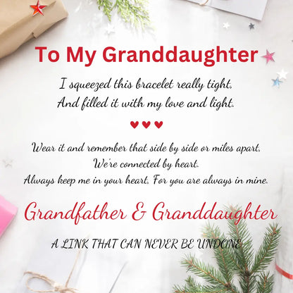 Grandfather & Granddaughter A LINK THAT CAN NEVER BE UNDONE Peach Blossom Knot Bracelet