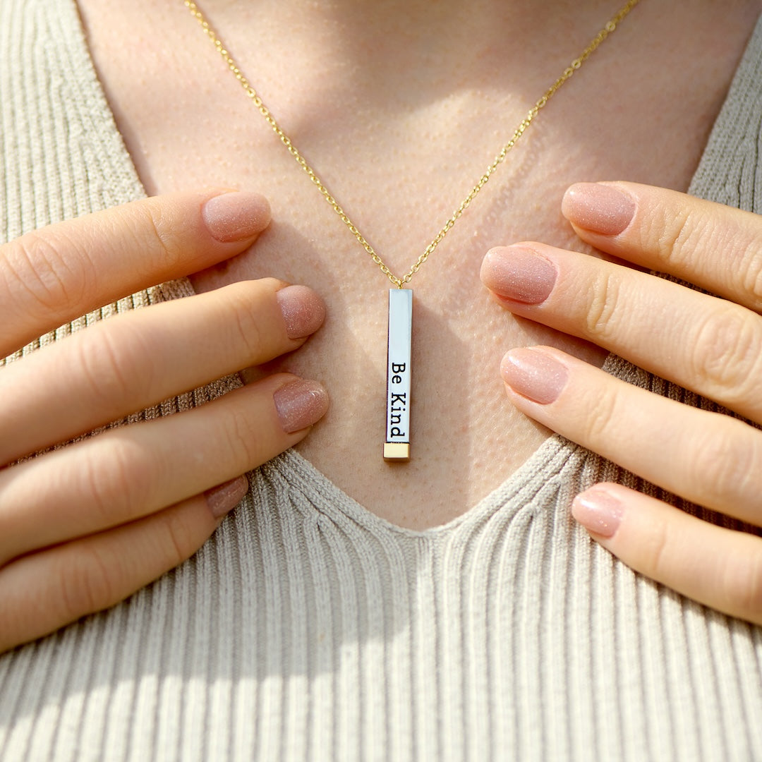 Be Kind🌸...of a bi✧ch - Hidden Message Necklace