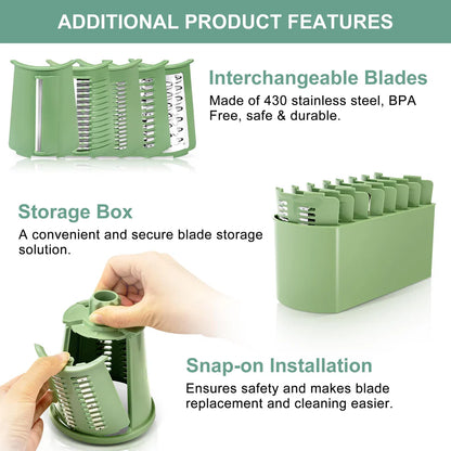 5 in 1 Rotary Cheese Grater Vegetable Slicer