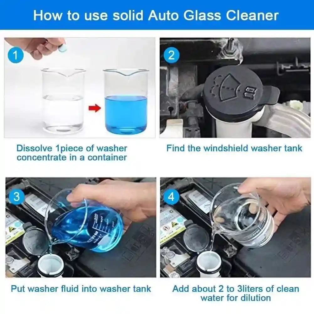 Instant Windshield Cleaner Tablets – Crystal Clear View (20Pcs)