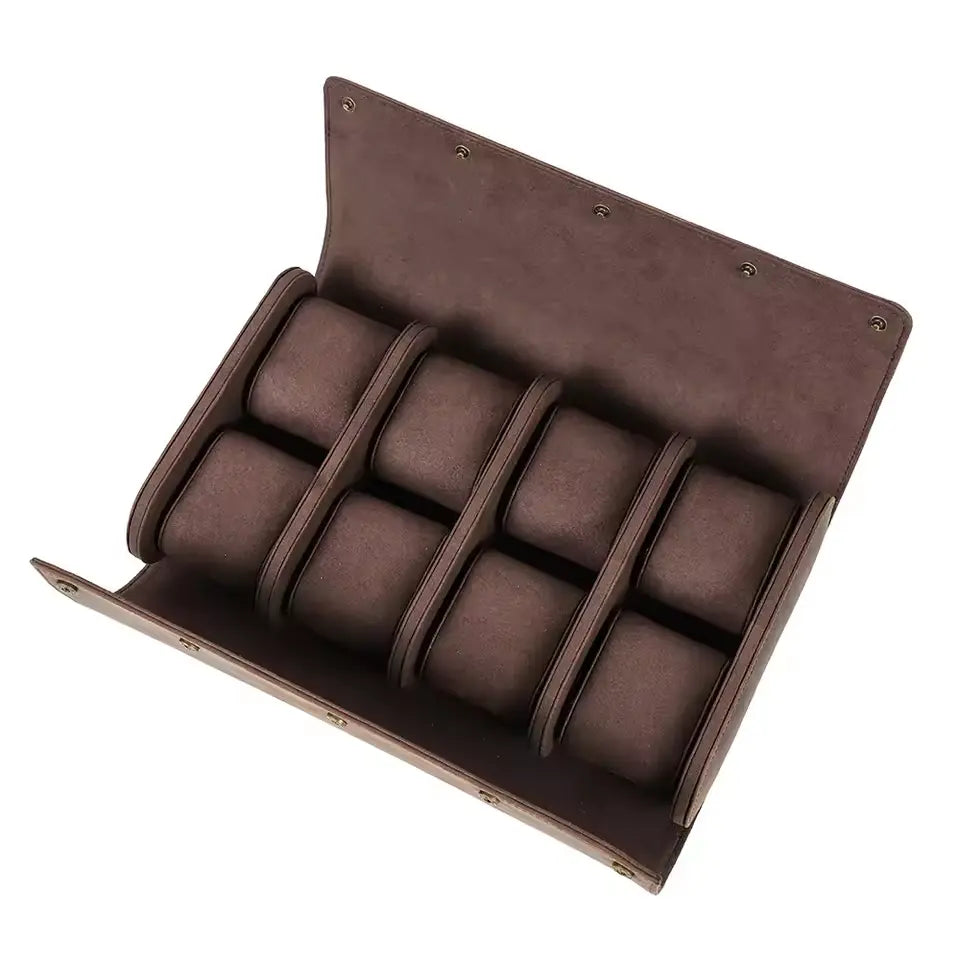 Luxury Vintage Leather Watch Roll Case