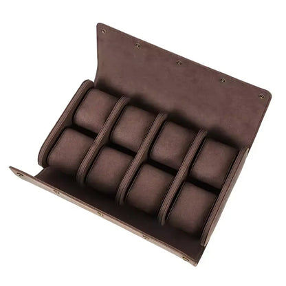 Luxury Vintage Leather Watch Roll Case