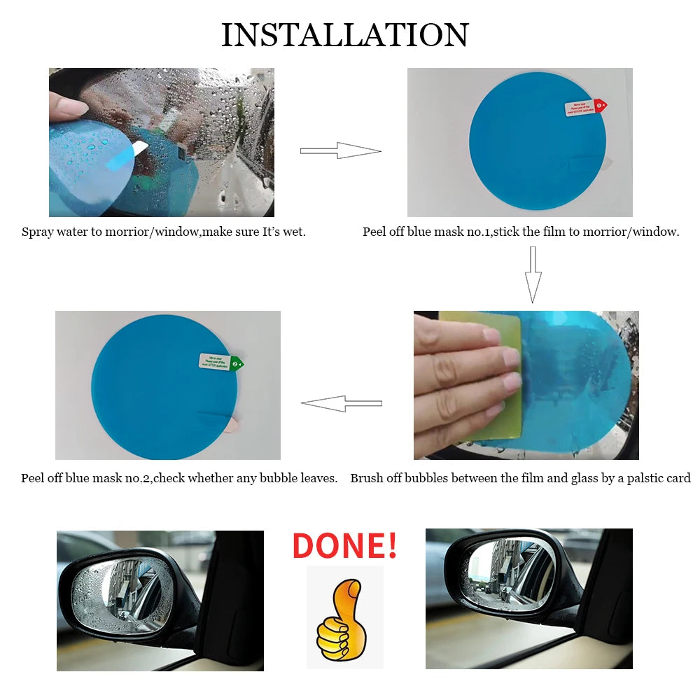 ClearView Anti-Fog Mirror Film – Drive Safer in Seconds! (2PCS Set)