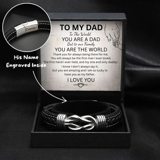 Gift for Dad- Infinity bracelet engraved with name