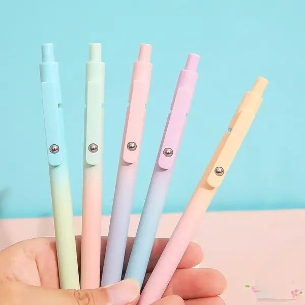 5 Pcs Gel Ink Pens, 0.7mm Medium Tip Black Ink Roller Ball Pens