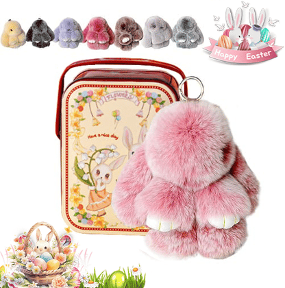 🐰Easter Cute Bunny Plush Keychain - Iron Box Gift Option, 🎁Easter Sweet Surprise