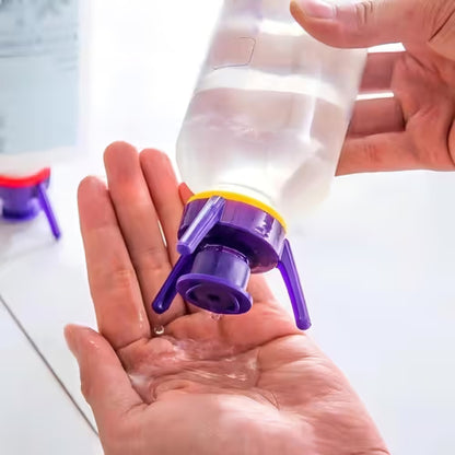 ✅ Flip & Flow! Bottle Emptying Caps 💧 - 3 Bottle Pack - Comes with Adapters for Any Screw Cap Size 🎯