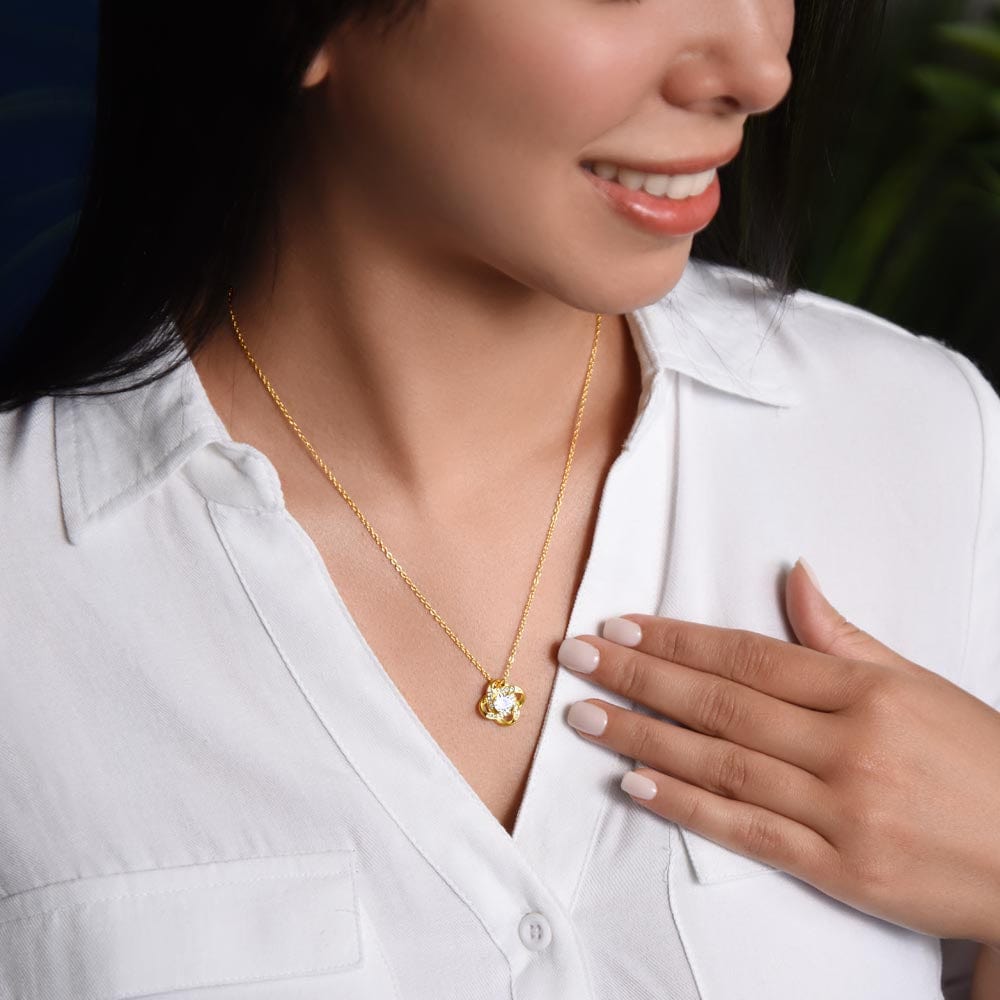 Boyfriend's Mom Gift, "Forever Grateful," Knot Necklace